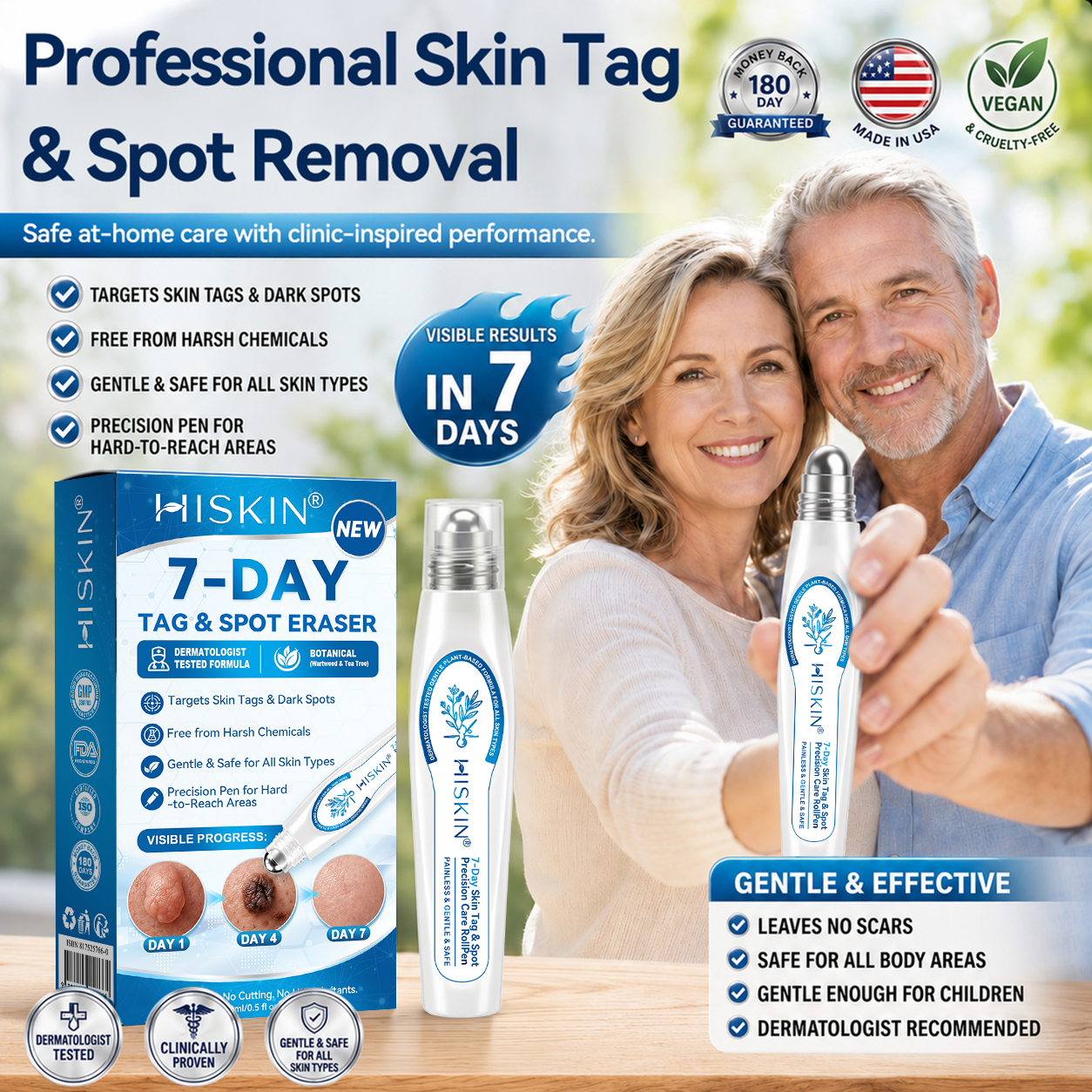 𝗛𝗜𝗦𝗞𝗜𝗡®👩‍⚕️ 𝟕-𝐃𝒂𝘆 𝐒𝗸𝐢𝐧 𝐓𝒂𝗴 & 𝐒𝐩𝙤𝐭 𝐄𝐫𝒂𝐬𝙚𝐫 Painless & Scar-Free Advanced Imperfection Removal Rollerball Pen🎉🎉