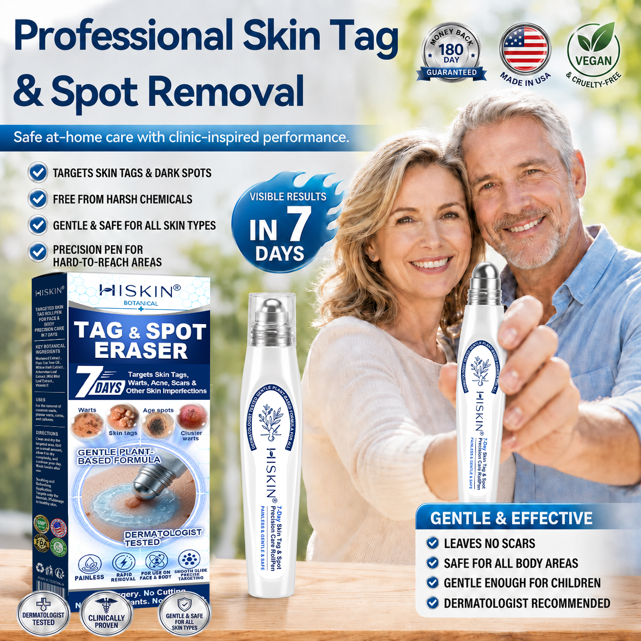 𝐇𝐈𝐒𝐊𝐈𝐍®👩‍⚕️ 𝟕-𝐃𝒂𝘆 𝐒𝗸𝐢𝐧 𝐓𝒂𝗴 & 𝐒𝐩𝙤𝐭 𝐄𝐫𝒂𝐬𝙚𝐫 Painless & Scar-Free Advanced Imperfection Removal Rollerball Pen✨✨✨✨✨