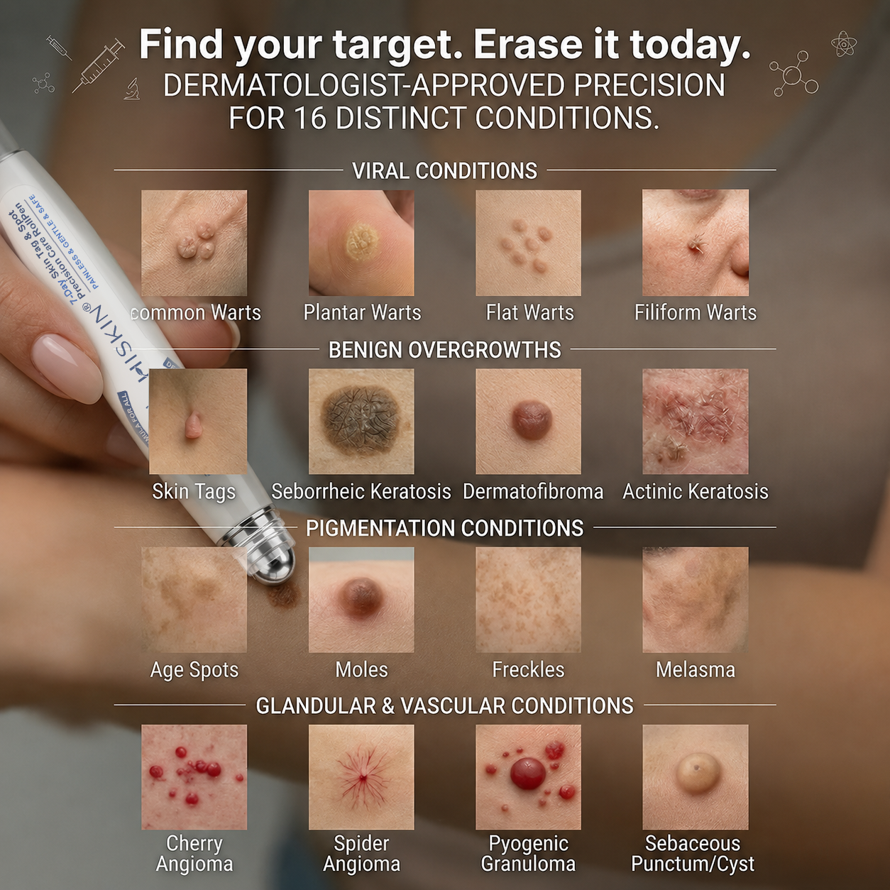 𝐇𝐈𝐒𝐊𝐈𝐍®👩‍⚕️ 𝟕-𝐃𝒂𝘆 𝐒𝗸𝐢𝐧 𝐓𝒂𝗴 & 𝐒𝐩𝙤𝐭 𝐄𝐫𝒂𝐬𝙚𝐫 Painless & Scar-Free Advanced Imperfection Removal Rollerball Pen✨✨✨✨✨