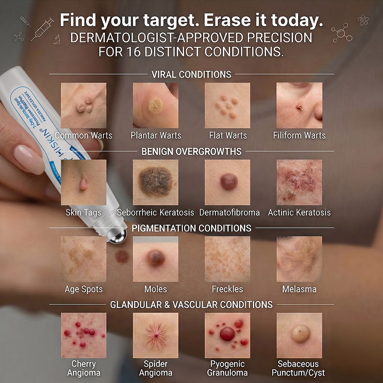 𝖧𝖨𝖲𝖪𝖨𝖭®👩‍⚕️⭐ 𝟕-𝐃𝒂𝘆 𝐒𝗸𝐢𝐧 𝐓𝒂𝗴 & 𝐒𝐩𝙤𝐭 𝐄𝐫𝒂𝐬𝙚𝐫 Painless & Scar-Free Advanced Imperfection Removal Rollerball Pen