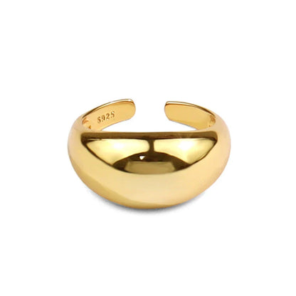 925 Sterling Silver Ring for Women Men Smooth Geometric Finger Ring Adjustable Party Jewelry Wholesale