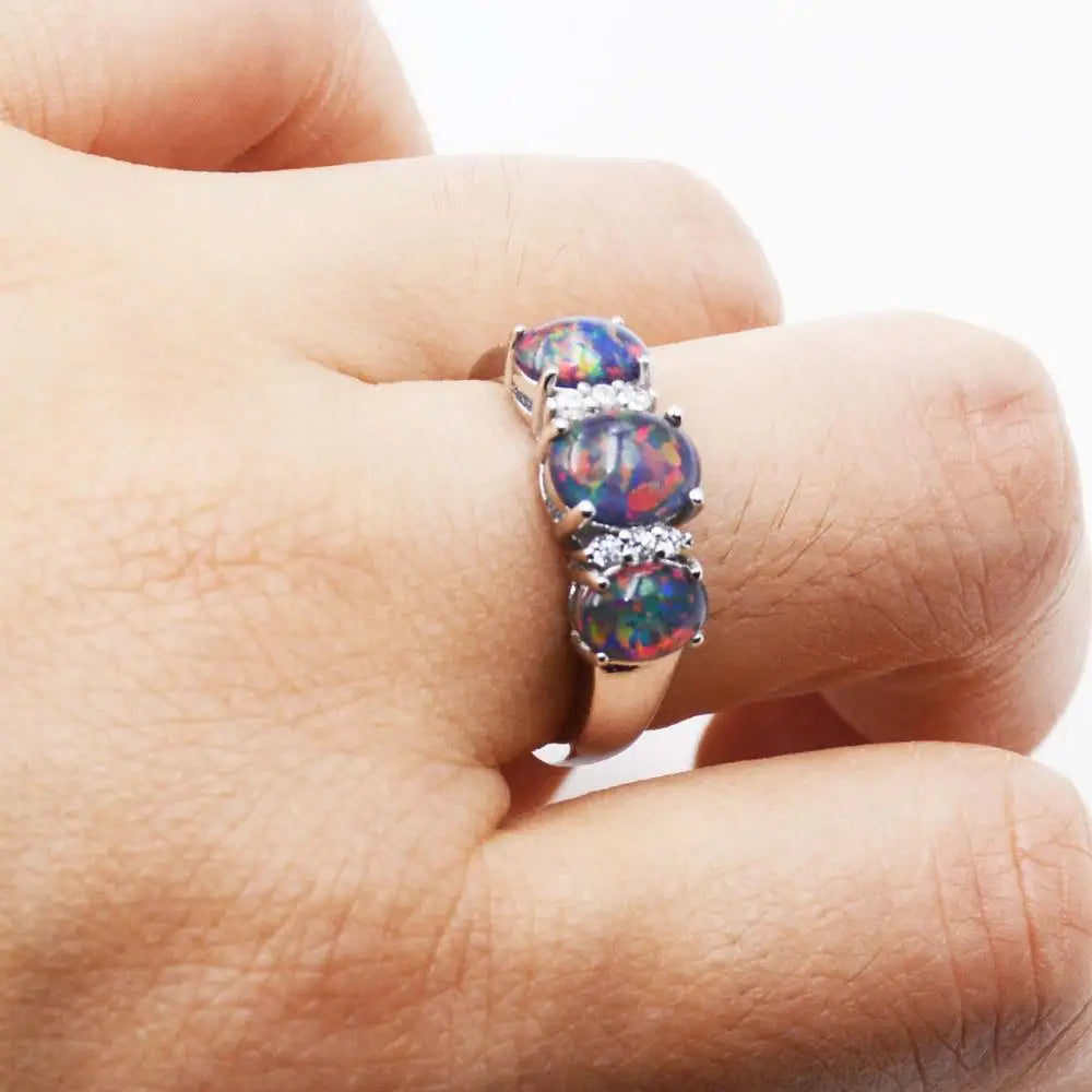 Black Opal Ring Jewelry for Lady Wedding Ring