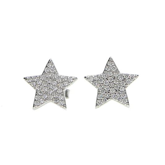 100% 925 Sterling Silver one Star Stud Earrings For Women paved CZ Prevent Allergy Brincos pendientes mujer moda 2019 Brincos