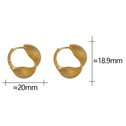 Real 925 Sterling Silver Distorted Wrinkled Round Hoop Earrings for Women Minimalist Trendy Fine Jewelry Personality Accessories