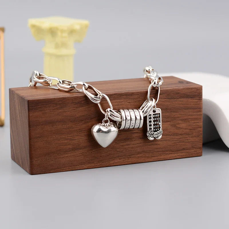 Silver Adjustable love Bracelet for Women Elegant Vintage Geometric Lucky Punk Fashion Jewelry Bracelet Party Gifts Dropshipping